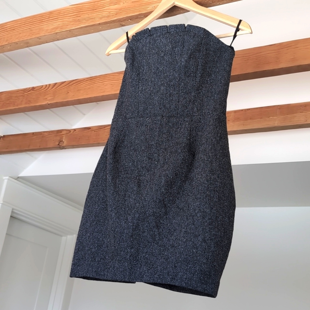 7 for Mankind wool tweed strapless dress XS